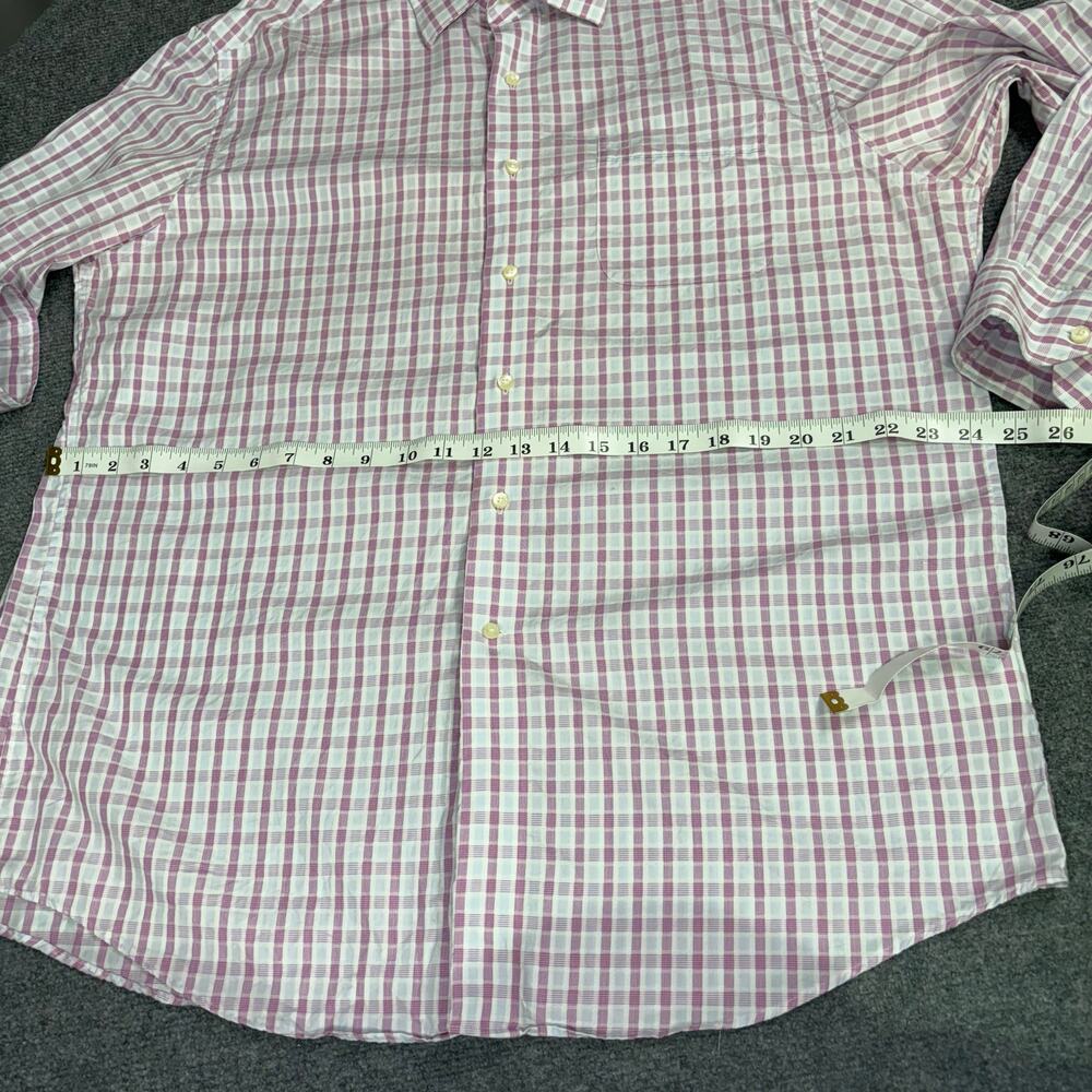 Tommy Bahama Shirt Men’s 17 32-33 Plaid Cotton Lightweight Corpcore Pink White - Picture 10 of 13
